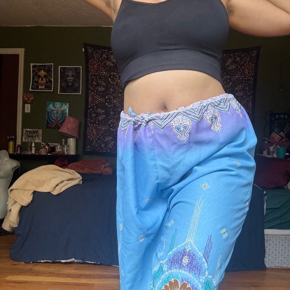 Blue and Purple Bohemian Pants - Picture 1 of 5